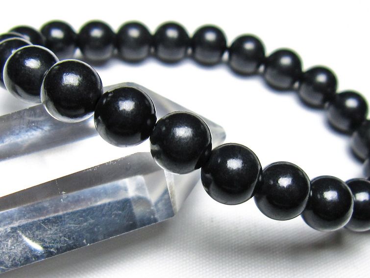シュンガイト ブレスレット 8mm 一点物 メール便可 111-49698 [sold out]