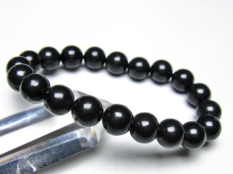 シュンガイト ブレスレット 10mm 一点物 メール便可 111-49701
