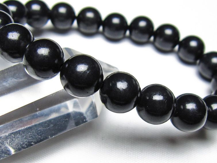 シュンガイト ブレスレット 10mm 一点物 メール便可 111-49706