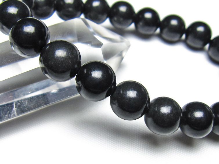 シュンガイト ブレスレット 10mm 一点物 メール便可 111-49707
