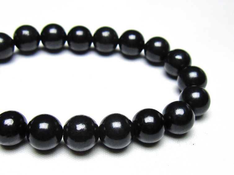 シュンガイト ブレスレット 10mm 一点物 メール便可 111-49708