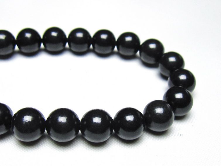シュンガイト ブレスレット 10mm 一点物 メール便可 111-49709