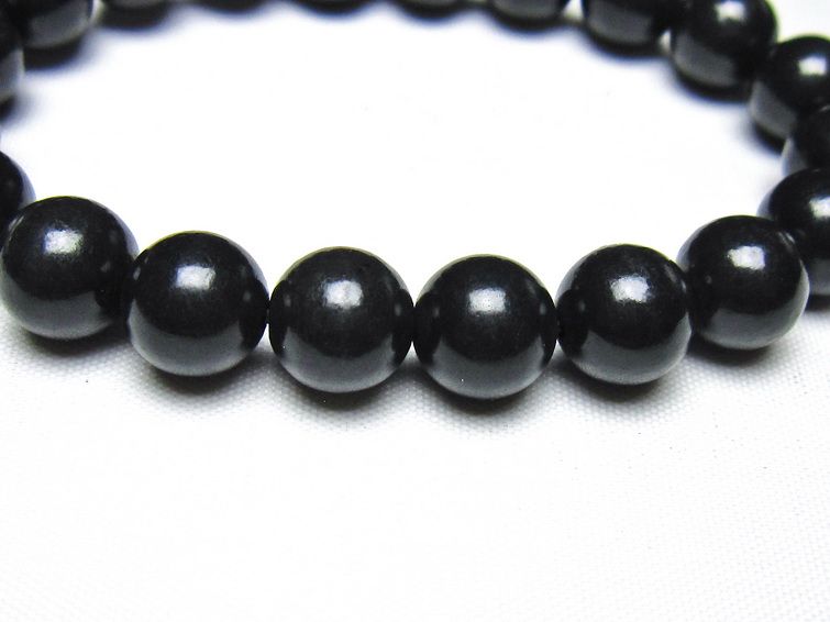 シュンガイト ブレスレット 10mm 一点物 メール便可 111-49711 【sold out】