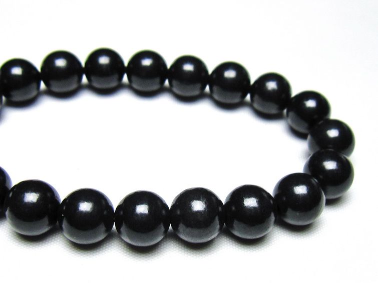 シュンガイト ブレスレット 10mm 一点物 メール便可 111-49716