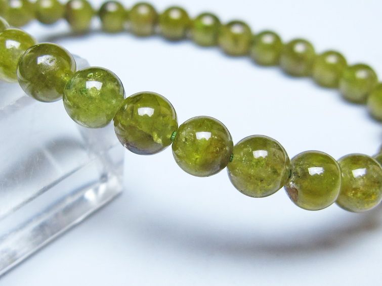 ツァボライト ブレスレット 6mm 一点物 メール便可 111-49720 【sold out】