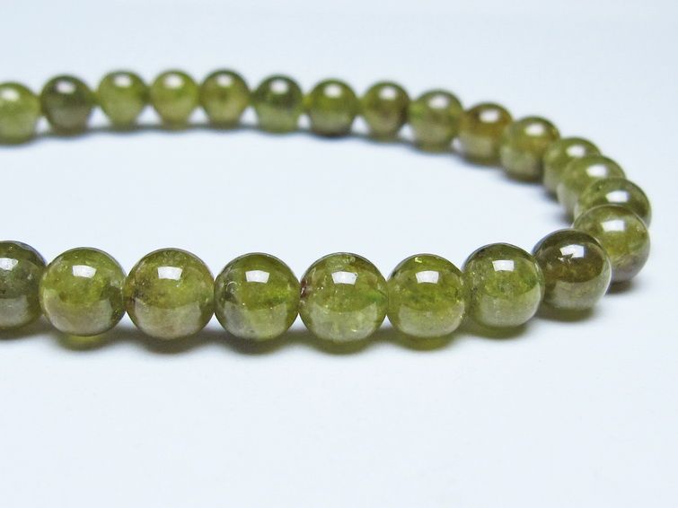 ツァボライト ブレスレット 6mm 一点物 メール便可 111-49720 【sold out】