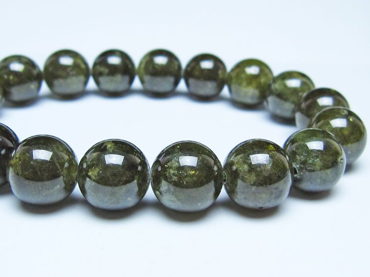ツァボライト ブレスレット 12mm 一点物 メール便可 111-49760