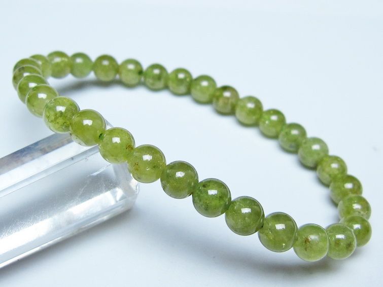 ツァボライト ブレスレット 6mm 一点物 メール便可 111-49767
