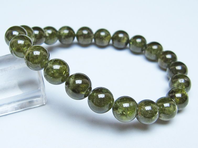 ツァボライト ブレスレット 9mm 一点物 メール便可 111-49814