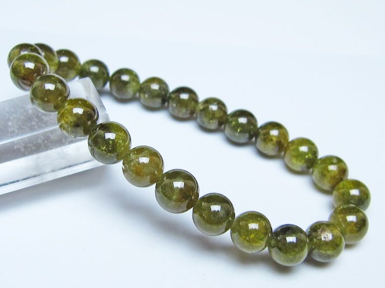 ツァボライト ブレスレット 8mm 一点物 メール便可 111-49817