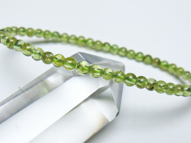 ペリドット ブレスレット 4mm メール便可 一点物 111-50508