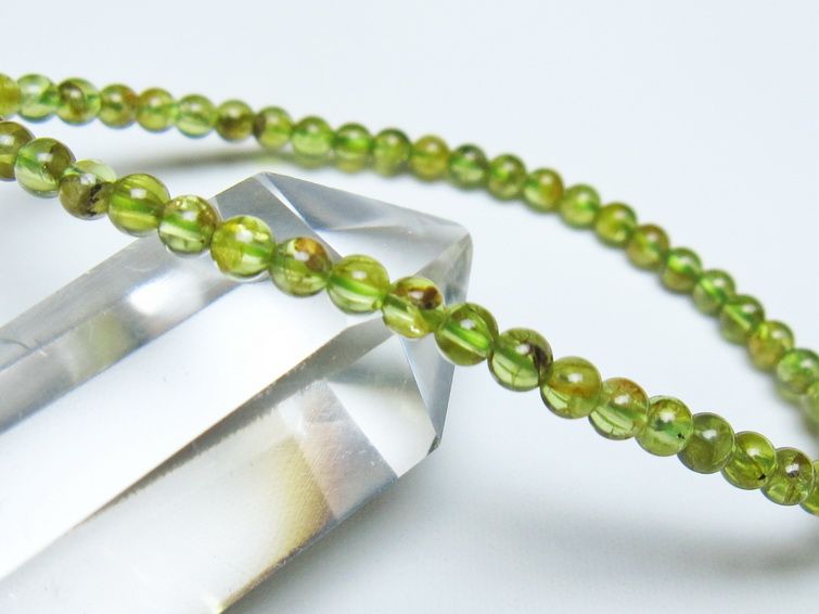 ペリドット ブレスレット 4mm メール便可 一点物 111-50509