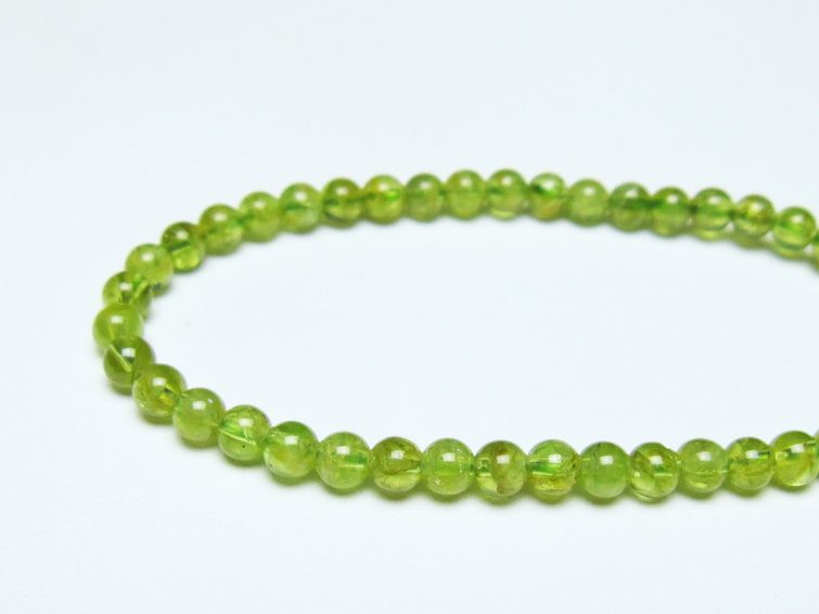 ペリドット ブレスレット 4mm メール便可 一点物 111-50513