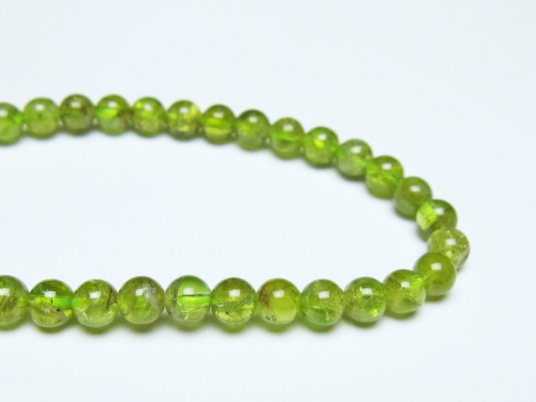 ペリドット ブレスレット 5mm メール便可 一点物 111-50516