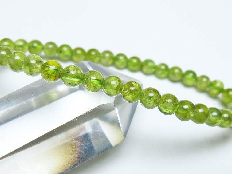 ペリドット ブレスレット 5mm メール便可 一点物 111-50518