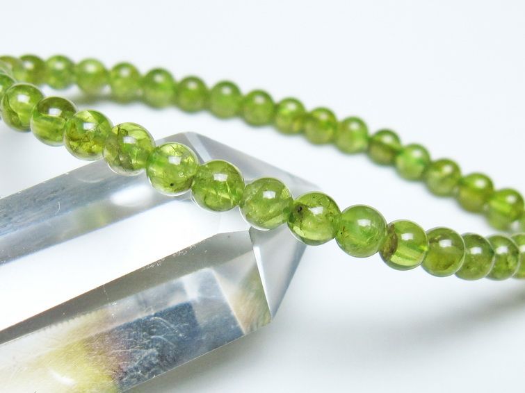 ペリドット ブレスレット 5mm メール便可 一点物 111-50519