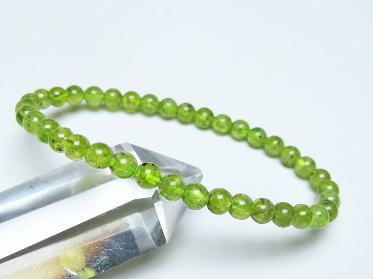 ペリドット ブレスレット 5mm メール便可 一点物 111-50522