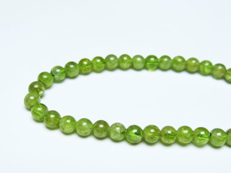 ペリドット ブレスレット 5mm メール便可 一点物 111-50523