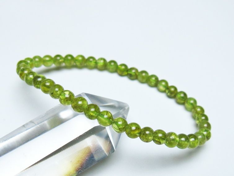 ペリドット ブレスレット 5mm メール便可 一点物 111-50525