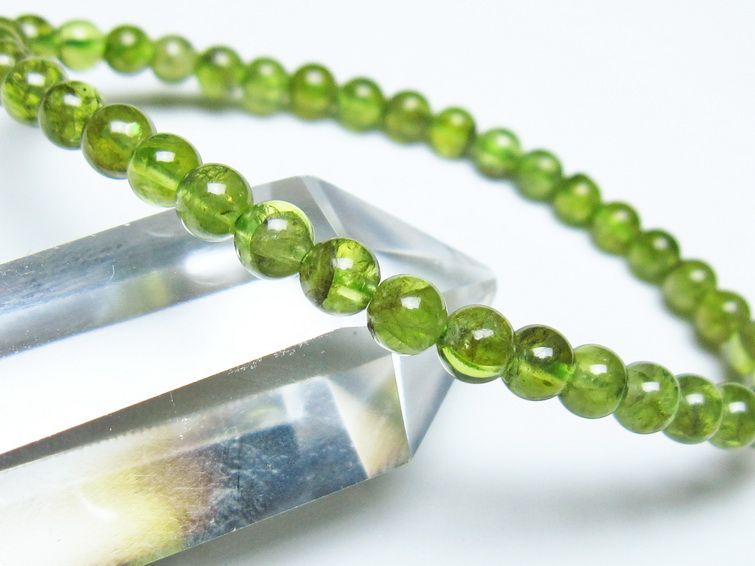 ペリドット ブレスレット 5mm メール便可 一点物 111-50530