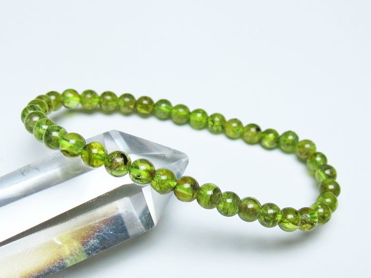 ペリドット ブレスレット 5mm メール便可 一点物 111-50532