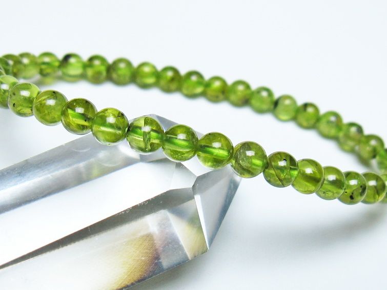 ペリドット ブレスレット 5mm メール便可 一点物 111-50535