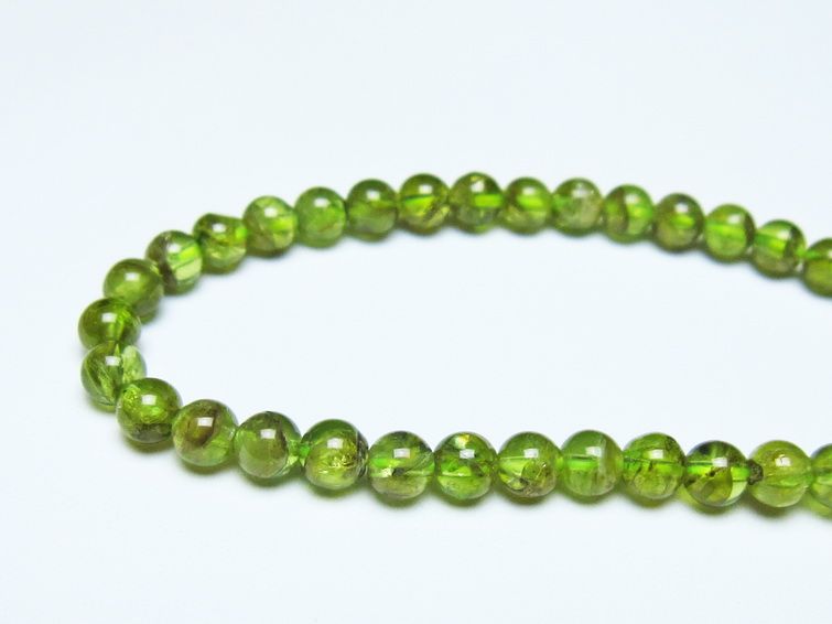 ペリドット ブレスレット 5mm メール便可 一点物 111-50537
