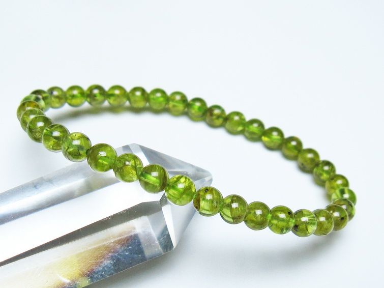 ペリドット ブレスレット 5mm メール便可 一点物 111-50540