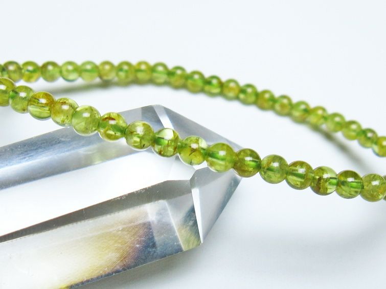 ペリドット ブレスレット 4mm メール便可 一点物 111-50549
