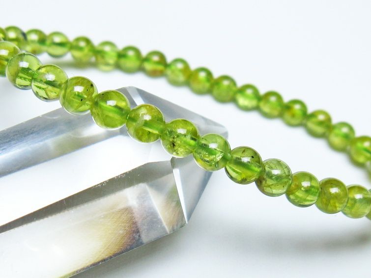 ペリドット ブレスレット 5mm メール便可 一点物 111-50562