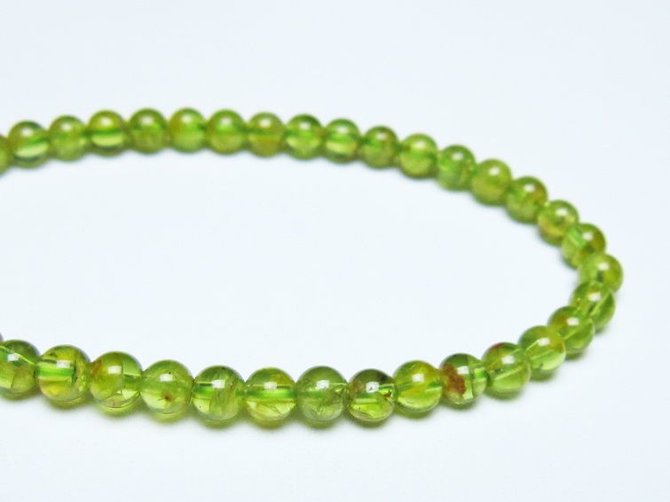 ペリドット ブレスレット 5mm メール便可 一点物 111-50564