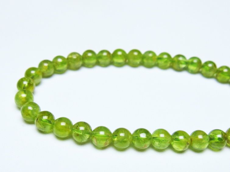 ペリドット ブレスレット 6mm メール便可 一点物 111-50568