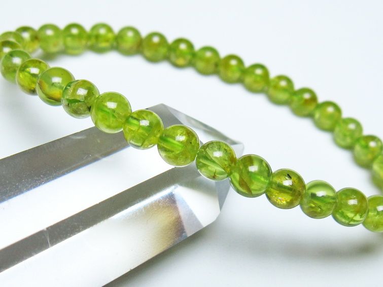 ペリドット ブレスレット 6mm メール便可 一点物 111-50569