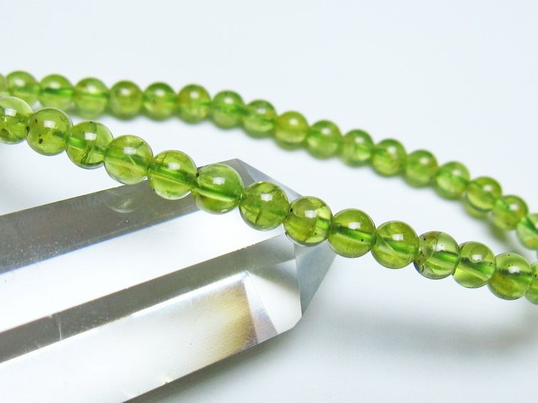 ペリドット ブレスレット 5mm メール便可 一点物 111-50570