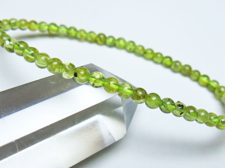 ペリドット ブレスレット 4mm メール便可 一点物 111-50578
