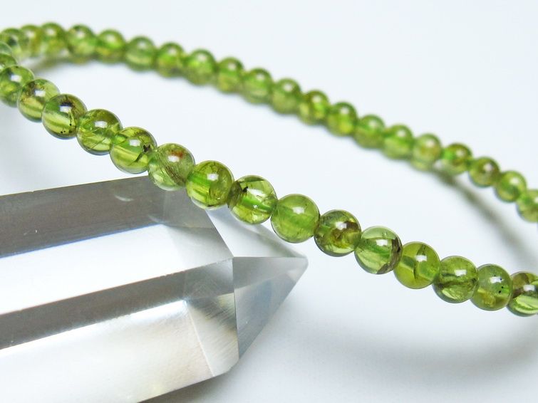 ペリドット ブレスレット 4mm メール便可 一点物 111-50596