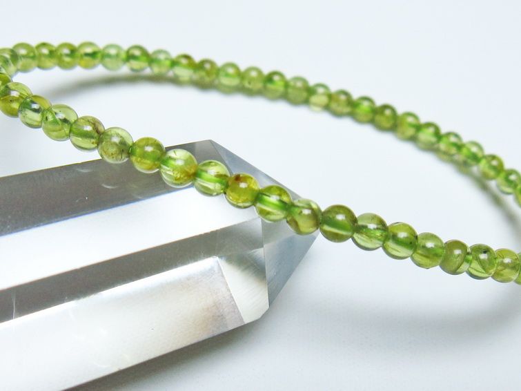 ペリドット ブレスレット 4mm メール便可 一点物 111-50601