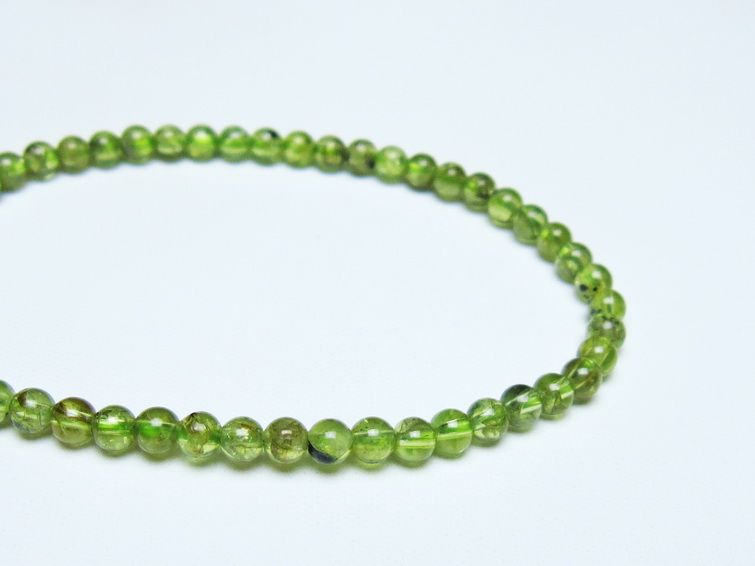 ペリドット ブレスレット 4mm メール便可 一点物 111-50602
