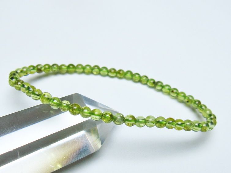 ペリドット ブレスレット 4mm メール便可 一点物 111-50607