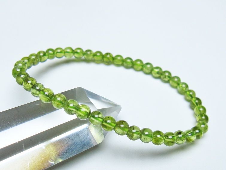 ペリドット ブレスレット 5mm メール便可 一点物 111-50610