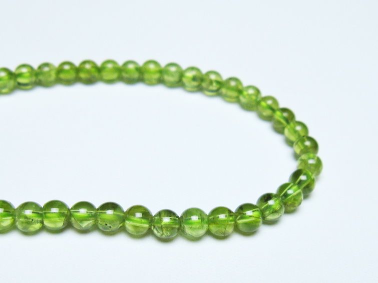 ペリドット ブレスレット 5mm メール便可 一点物 111-50610