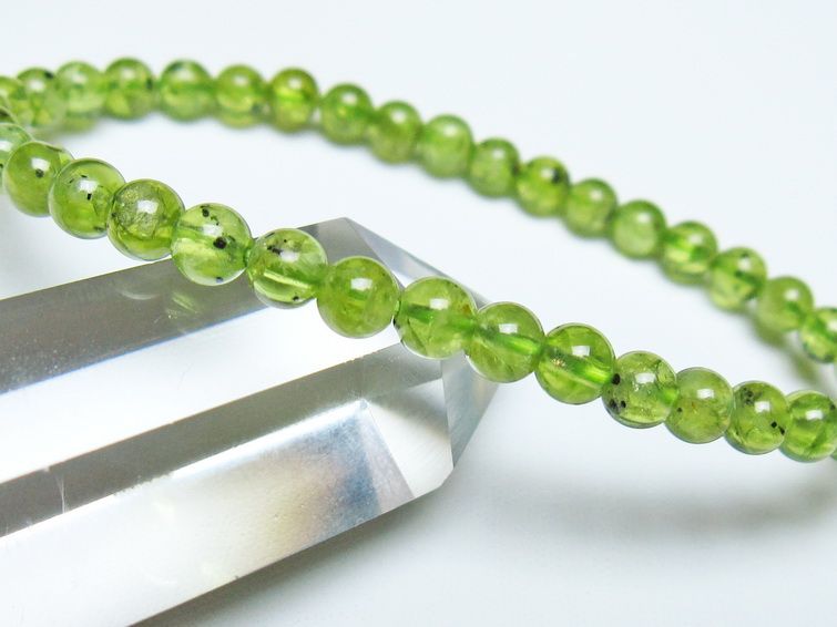 ペリドット ブレスレット 5mm メール便可 一点物 111-50613
