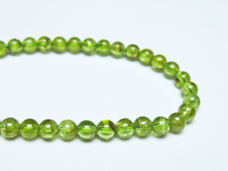 ペリドット ブレスレット 5mm メール便可 一点物 111-50615