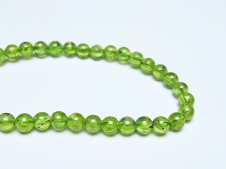 ペリドット ブレスレット 5mm メール便可 一点物 111-50617