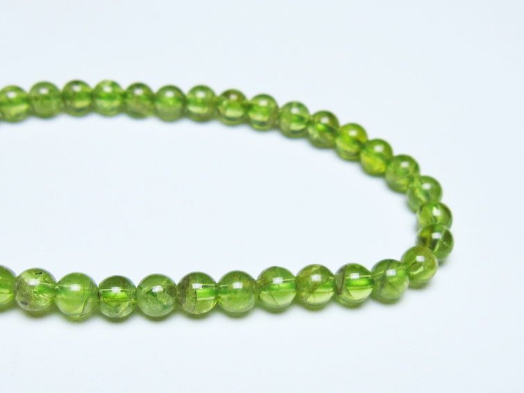 ペリドット ブレスレット 5mm メール便可 一点物 111-50618