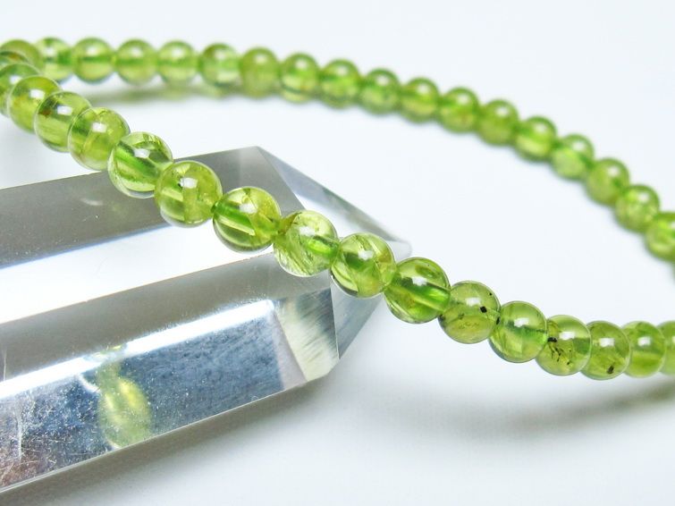 ペリドット ブレスレット 5mm メール便可 一点物 111-50619
