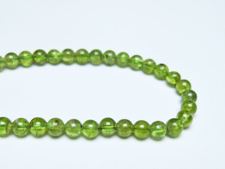 ペリドット ブレスレット 5mm メール便可 一点物 111-50623