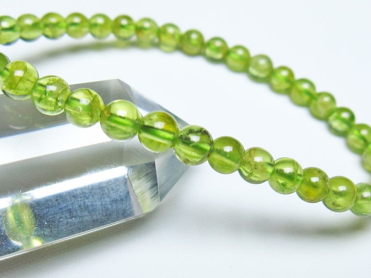 ペリドット ブレスレット 5mm メール便可 一点物 111-50624