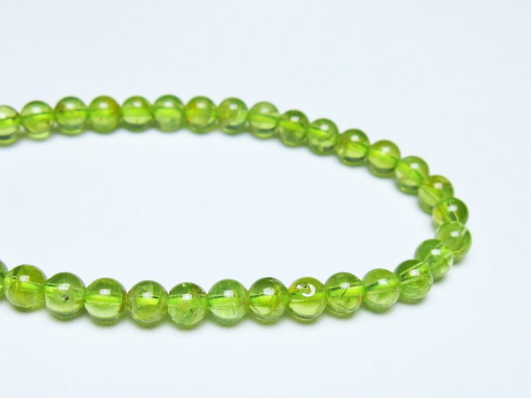 ペリドット ブレスレット 5mm メール便可 一点物 111-50627