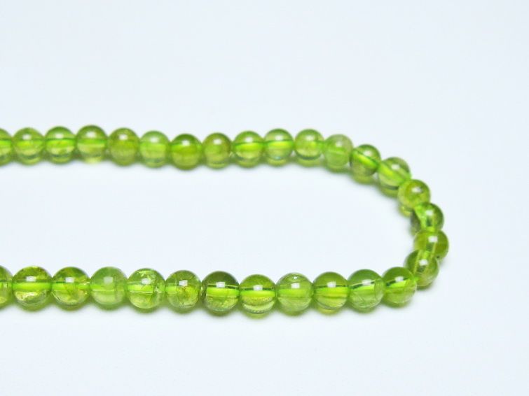 ペリドット ブレスレット 5mm メール便可 一点物 111-50628